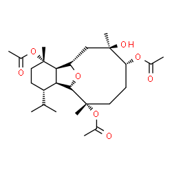 ChemSpider 2D Image | (1S,2R,3S,6S,7S,8S,9S,12R,13R)-13-Hydroxy-6-isopropyl-3,9,13-trimethyl-15-oxatricyclo[6.6.1.0~2,7~]pentadecane-3,9,12-triyl triacetate | C26H42O8
