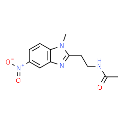 ChemSpider 2D Image | N-[2-(1-Methyl-5-nitro-1H-benzimidazol-2-yl)ethyl]acetamide | C12H14N4O3