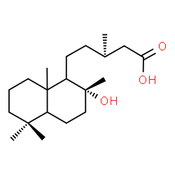 ChemSpider 2D Image | (3R)-5-[(2R)-2-Hydroxy-2,5,5,8a-tetramethyldecahydro-1-naphthalenyl]-3-methylpentanoic acid | C20H36O3