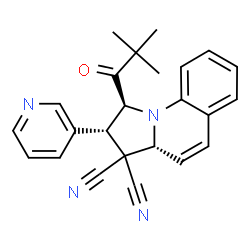 ChemSpider 2D Image | (1S,2S,3aR)-1-(2,2-Dimethylpropanoyl)-2-(3-pyridinyl)-1,2-dihydropyrrolo[1,2-a]quinoline-3,3(3aH)-dicarbonitrile | C24H22N4O