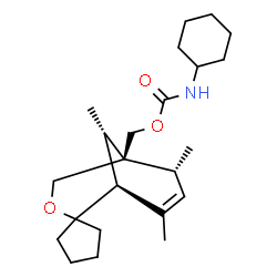 ChemSpider 2D Image | [(1S,5R,6R,9S)-6,8,9-Trimethyl-3-oxaspiro[bicyclo[3.3.1]nonane-2,1'-cyclopentane]-7-en-5-yl]methyl cyclohexylcarbamate | C23H37NO3