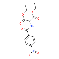 ChemSpider 2D Image | Diethyl [(4-nitrobenzoyl)amino]malonate | C14H16N2O7