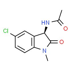 ChemSpider 2D Image | N-[(3R)-5-Chloro-1-methyl-2-oxo-2,3-dihydro-1H-indol-3-yl]acetamide | C11H11ClN2O2
