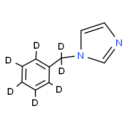 ChemSpider 2D Image | 1-[(~2~H_5_)Phenyl(~2~H_2_)methyl]-1H-imidazole | C10H3D7N2