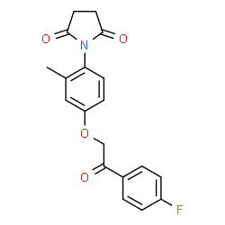 ChemSpider 2D Image | 1-{4-[2-(4-Fluorophenyl)-2-oxoethoxy]-2-methylphenyl}-2,5-pyrrolidinedione | C19H16FNO4