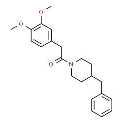 ChemSpider 2D Image | 1-(4-Benzyl-1-piperidinyl)-2-(3,4-dimethoxyphenyl)ethanone | C22H27NO3