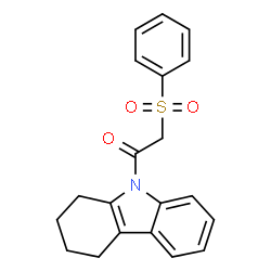 ChemSpider 2D Image | 2-(Phenylsulfonyl)-1-(1,2,3,4-tetrahydro-9H-carbazol-9-yl)ethanone | C20H19NO3S