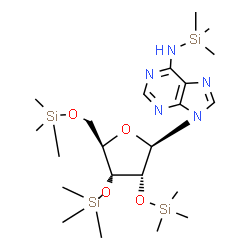 ChemSpider 2D Image | N-(Trimethylsilyl)-2',3',5'-tris-O-(trimethylsilyl)adenosine | C22H45N5O4Si4