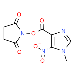 ChemSpider 2D Image | 1-{[(1-Methyl-5-nitro-1H-imidazol-4-yl)carbonyl]oxy}-2,5-pyrrolidinedione | C9H8N4O6
