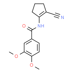 ChemSpider 2D Image | N-(2-Cyano-1-cyclopenten-1-yl)-3,4-dimethoxybenzamide | C15H16N2O3