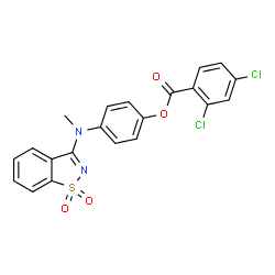 ChemSpider 2D Image | 4-[(1,1-Dioxido-1,2-benzisothiazol-3-yl)methylamino]phenyl 2,4-dichlorobenzoate | C21H14Cl2N2O4S
