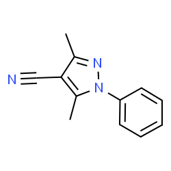 ChemSpider 2D Image | 3,5-Dimethyl-1-phenyl-1H-pyrazole-4-carbonitrile | C12H11N3