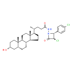 ChemSpider 2D Image | (3alpha,5beta)-N-[(2R,3R)-3-Chloro-2-(4-chlorophenyl)-4-oxo-1-azetidinyl]-3-hydroxycholan-24-amide | C33H46Cl2N2O3