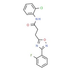 ChemSpider 2D Image | N-(2-Chlorophenyl)-3-[3-(2-fluorophenyl)-1,2,4-oxadiazol-5-yl]propanamide | C17H13ClFN3O2