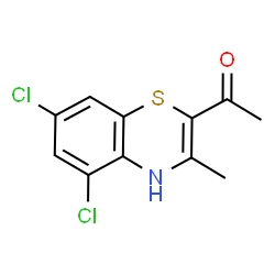 ChemSpider 2D Image | 1-(5,7-Dichloro-3-methyl-4H-1,4-benzothiazin-2-yl)ethanone | C11H9Cl2NOS
