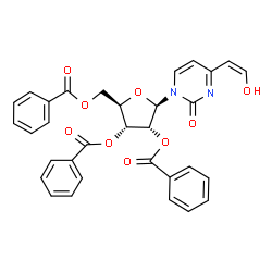ChemSpider 2D Image | 4-[(Z)-2-Hydroxyvinyl]-1-(2,3,5-tri-O-benzoyl-beta-D-ribofuranosyl)-2(1H)-pyrimidinone | C32H26N2O9