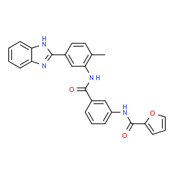 ChemSpider 2D Image | N-(3-{[5-(1H-Benzimidazol-2-yl)-2-methylphenyl]carbamoyl}phenyl)-2-furamide | C26H20N4O3