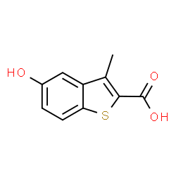 ChemSpider 2D Image | 5-Hydroxy-3-methyl-1-benzothiophene-2-carboxylic acid | C10H8O3S