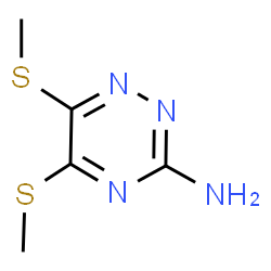 ChemSpider 2D Image | 5,6-Bis(methylsulfanyl)-1,2,4-triazin-3-amine | C5H8N4S2