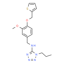 ChemSpider 2D Image | N-[3-Methoxy-4-(2-thienylmethoxy)benzyl]-1-propyl-1H-tetrazol-5-amine | C17H21N5O2S