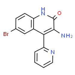 ChemSpider 2D Image | 3-Amino-6-bromo-4-(2-pyridinyl)-2(1H)-quinolinone | C14H10BrN3O
