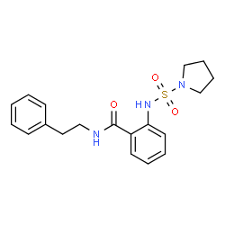 ChemSpider 2D Image | N-(2-Phenylethyl)-2-[(1-pyrrolidinylsulfonyl)amino]benzamide | C19H23N3O3S