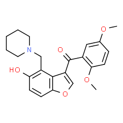 ChemSpider 2D Image | (2,5-Dimethoxyphenyl)[5-hydroxy-4-(1-piperidinylmethyl)-1-benzofuran-3-yl]methanone | C23H25NO5