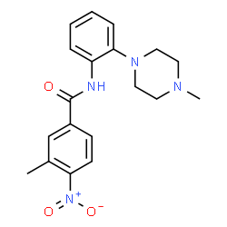 ChemSpider 2D Image | 3-Methyl-N-[2-(4-methyl-1-piperazinyl)phenyl]-4-nitrobenzamide | C19H22N4O3