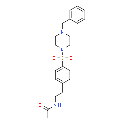 ChemSpider 2D Image | N-(2-{4-[(4-Benzyl-1-piperazinyl)sulfonyl]phenyl}ethyl)acetamide | C21H27N3O3S