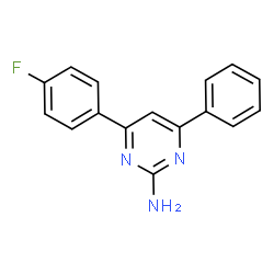 ChemSpider 2D Image | 4-(4-Fluorophenyl)-6-phenyl-2-pyrimidinamine | C16H12FN3
