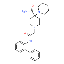 ChemSpider 2D Image | 1'-[2-(2-Biphenylylamino)-2-oxoethyl]-1,4'-bipiperidine-4'-carboxamide | C25H32N4O2
