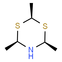 ChemSpider 2D Image | (2s,4R,6S)-2,4,6-Trimethyl-1,3,5-dithiazinane | C6H13NS2