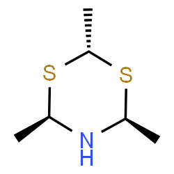 ChemSpider 2D Image | (2r,4R,6S)-2,4,6-Trimethyl-1,3,5-dithiazinane | C6H13NS2
