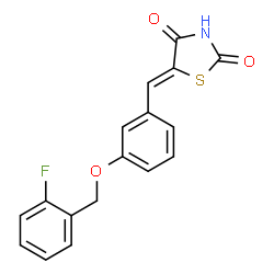 ChemSpider 2D Image | (5Z)-5-{3-[(2-Fluorobenzyl)oxy]benzylidene}-1,3-thiazolidine-2,4-dione | C17H12FNO3S