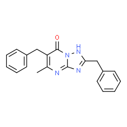 ChemSpider 2D Image | 2,6-Dibenzyl-5-methyl[1,2,4]triazolo[1,5-a]pyrimidin-7(1H)-one | C20H18N4O