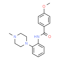 ChemSpider 2D Image | 4-Methoxy-N-[2-(4-methyl-1-piperazinyl)phenyl]benzamide | C19H23N3O2