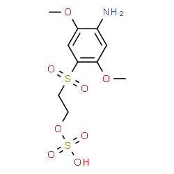 ChemSpider 2D Image | 2-[(4-Amino-2,5-dimethoxyphenyl)sulfonyl]ethyl hydrogen sulfate | C10H15NO8S2