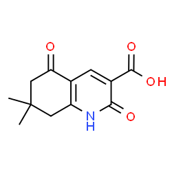 ChemSpider 2D Image | 7,7-Dimethyl-2,5-dioxo-1,2,5,6,7,8-hexahydro-3-quinolinecarboxylic acid | C12H13NO4