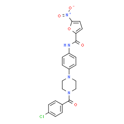 ChemSpider 2D Image | N-{4-[4-(4-Chlorobenzoyl)-1-piperazinyl]phenyl}-5-nitro-2-furamide | C22H19ClN4O5