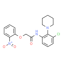 ChemSpider 2D Image | N-[3-Chloro-2-(1-piperidinyl)phenyl]-2-(2-nitrophenoxy)acetamide | C19H20ClN3O4