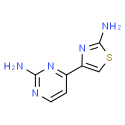 ChemSpider 2D Image | 4-(2-Amino-1,3-thiazol-4-yl)-2-pyrimidinamine | C7H7N5S