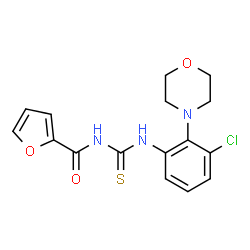 ChemSpider 2D Image | N-{[3-Chloro-2-(4-morpholinyl)phenyl]carbamothioyl}-2-furamide | C16H16ClN3O3S