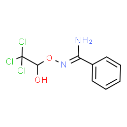 ChemSpider 2D Image | N-(2,2,2-Trichloro-1-hydroxyethoxy)benzenecarboximidamide | C9H9Cl3N2O2