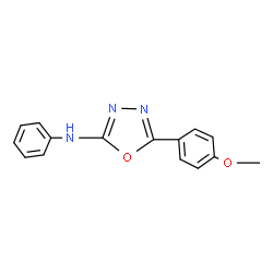 ChemSpider 2D Image | 5-(4-Methoxyphenyl)-N-phenyl-1,3,4-oxadiazol-2-amine | C15H13N3O2
