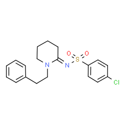 ChemSpider 2D Image | 4-Chloro-N-[(2E)-1-(2-phenylethyl)-2-piperidinylidene]benzenesulfonamide | C19H21ClN2O2S