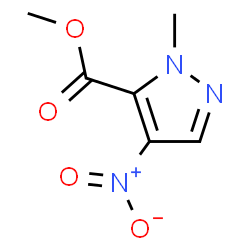 ChemSpider 2D Image | Methyl 1-methyl-4-nitro-1H-pyrazole-5-carboxylate | C6H7N3O4