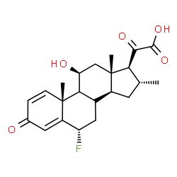 ChemSpider 2D Image | (6alpha,8xi,9xi,11beta,16alpha)-6-Fluoro-11-hydroxy-16-methyl-3,20-dioxopregna-1,4-dien-21-oic acid | C22H27FO5