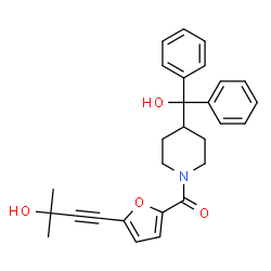 ChemSpider 2D Image | {4-[Hydroxy(diphenyl)methyl]-1-piperidinyl}[5-(3-hydroxy-3-methyl-1-butyn-1-yl)-2-furyl]methanone | C28H29NO4