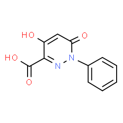 ChemSpider 2D Image | 4-Hydroxy-6-oxo-1-phenyl-1,6-dihydro-3-pyridazinecarboxylic acid | C11H8N2O4