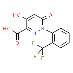 ChemSpider 2D Image | 1,6-Dihydro-4-hydroxy-6-oxo-1-[2-(trifluoromethyl)phenyl]-3-pyridazinecarboxylic acid | C12H7F3N2O4